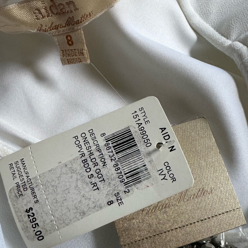Aiden Mattox White One‎ Shoulder Mini Dress - Picture 11 of 11